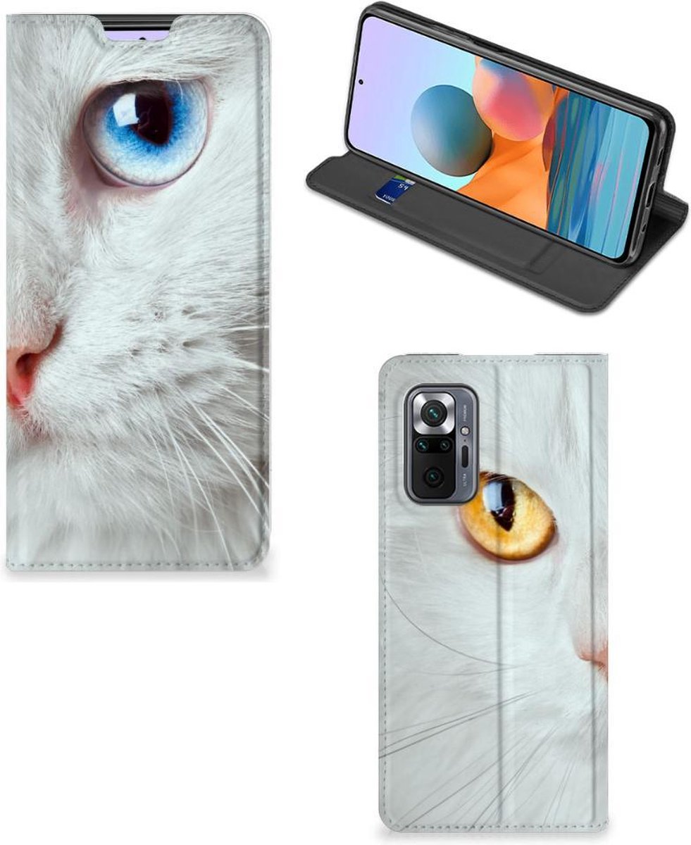 Xiaomi Redmi Note 10 Pro Hoesje maken Witte Kat