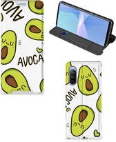 Mobiel Bookcase Valentijn Cadeautje Haar Sony Xperia 10 III Smart Cover Hoesje Avocado Singing