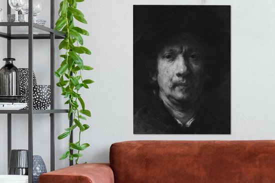 Peintures sur toile - Autoportrait - Rembrandt van Rijn - 60x80 cm - Décoration murale