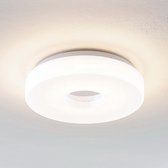 Lindby - LED plafondlamp - 1licht - acryl, aluminium - H: 7 cm - wit, chroom - Inclusief lichtbron