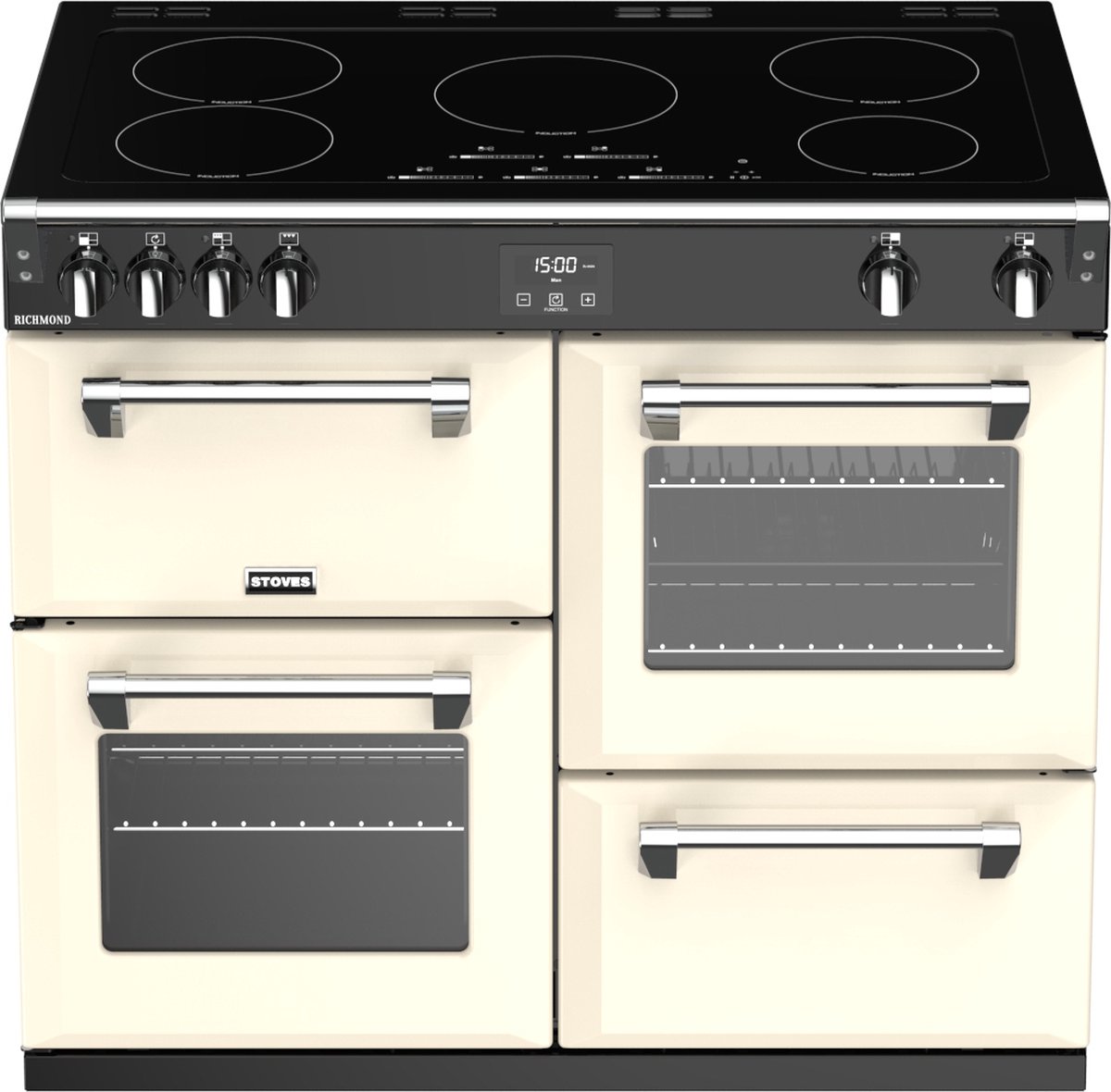 Stoves Richmond S1000 Ei Range-fornuis Inductiekookplaat zones Zwart Crème A