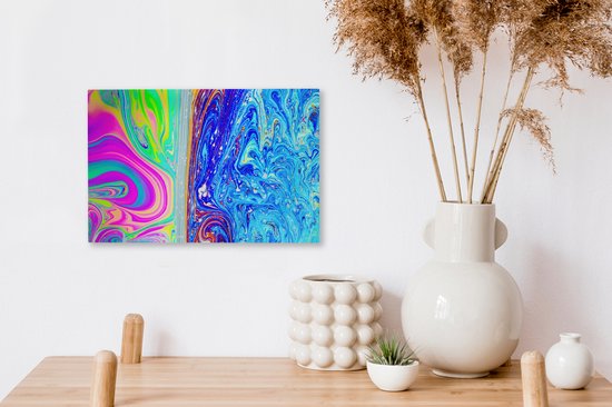 Art psychédélique coloré avec une toile de séparation 30x20 cm - petit - Tirage photo sur toile (Décoration murale salon / chambre)
