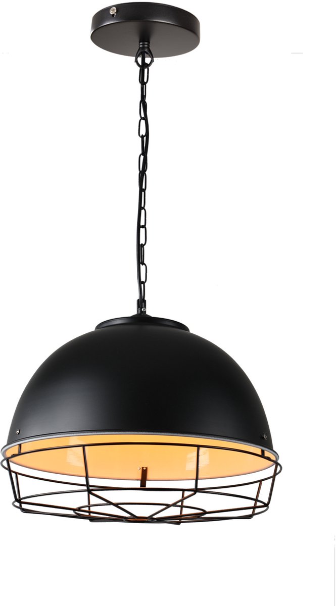 Hanglamp Industrieel Zwart Rond Metaal - Valott Taavi