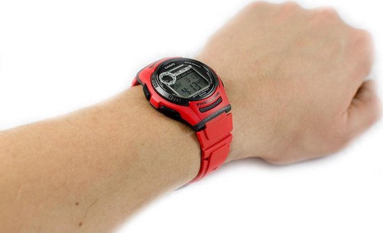 Casio CASIO Collection W-213-4AVES Horloge - Kunststof - Rood - Ø 40 mm |  bol.com