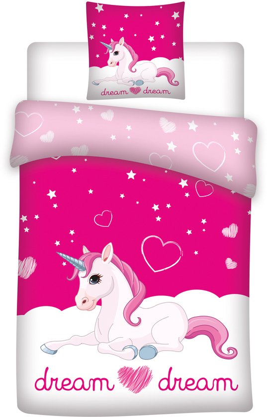 Unicorn Dream Dekbedovertrek – Eenpersoons – 140 x 200 cm – Polyester