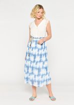 LOLALIZA Rok met tie dye print en plisse - Blauw - Maat 38