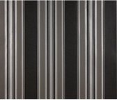 Dutch Wallcoverings - Schuimvinyl streep zwart/zilver