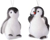 4x Kersthangers figuurtjes pinguins 9 cm - Pinguin/vogel thema kerstboomhangers