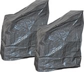 2x stuks beschermhoes grijs voor stapelstoelen 68 x 120 cm - grijs - Beschermhoes tegen vuil en vocht
