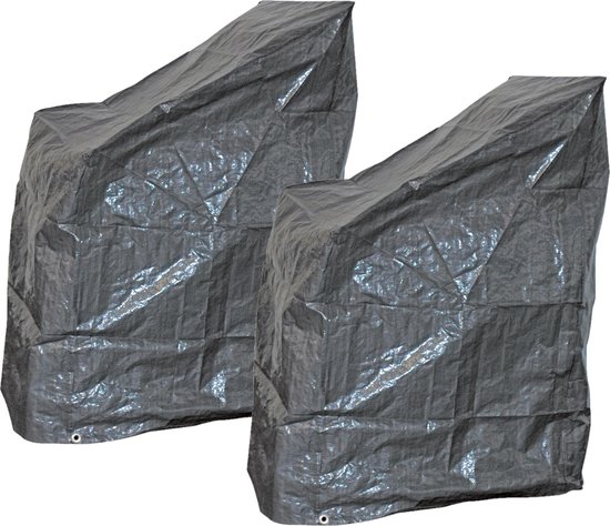 2x stuks beschermhoes grijs voor stapelstoelen 68 x 120 cm – grijs – Beschermhoes tegen vuil en vocht