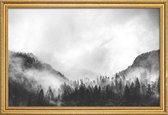 JUNIQE - Poster met houten lijst Moody Clouds 4 -30x45 /Grijs & Wit