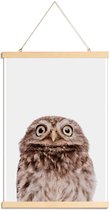 JUNIQE - Posterhanger Owl -30x45 /Bruin