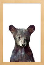 JUNIQE - Poster met houten lijst Beertje illustratie -13x18 /Bruin &