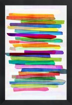 JUNIQE - Poster in houten lijst Colorful Stripes 1 -40x60 /Kleurrijk