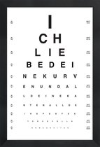JUNIQE - Poster in houten lijst Eye Chart Ich Liebe Dich -40x60 /Wit &