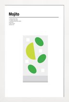 JUNIQE - Poster in houten lijst Mojito - minimalistisch -30x45 /Grijs