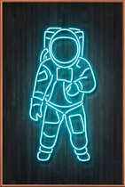 JUNIQE - Poster met kunststof lijst Neon astronaut -13x18 /Kleurrijk