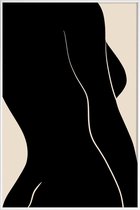 JUNIQE - Poster in kunststof lijst Silhouette -20x30 /Grijs & Ivoor