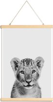 JUNIQE - Posterhanger Lion Cub II Classic -30x45 /Wit & Zwart