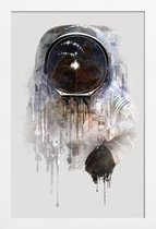 JUNIQE - Poster in houten lijst The Astronaut -40x60 /Grijs & Zwart