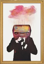 JUNIQE - Poster met houten lijst Radiohead -30x45 /Ivoor & Roze