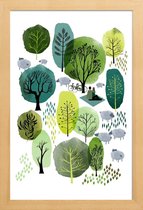 JUNIQE - Poster in houten lijst Spring Forest -40x60 /Groen