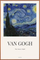 JUNIQE - Poster met kunststof lijst van Gogh - The Starry Night -20x30