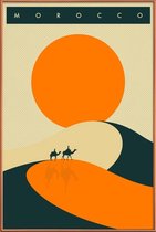 JUNIQE - Poster met kunststof lijst Morocco -40x60 /Ivoor & Oranje