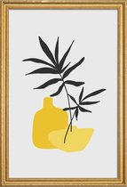 JUNIQE - Poster met houten lijst Gele vazen -30x45 /Geel & Ivoor