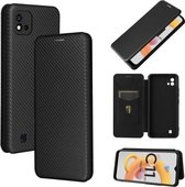 Voor OPPO Realme C11 2021 Koolstofvezel Textuur Magnetische Horizontale Flip TPU + PC + PU Lederen Case met Kaartsleuf (Zwart)