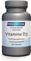Nova Vitae - Vitamine D3 - 25 mcg - 1000 IE - 180 capsules