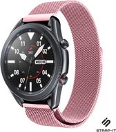 Milanees Smartwatch bandje - Geschikt voor Samsung Galaxy Watch 3 Milanese band 45mm - roze - Strap-it Horlogeband / Polsband / Armband