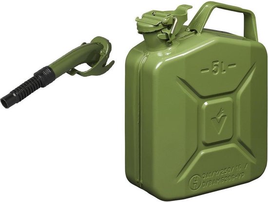 Jerrican en métal vert armée pour le carburant 5 litres avec bec ...