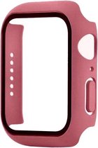 Apple Watch 44MM Full Cover Hoesje + Screenprotector - Kunststof - TPU - Apple Watch Case - Oudroze