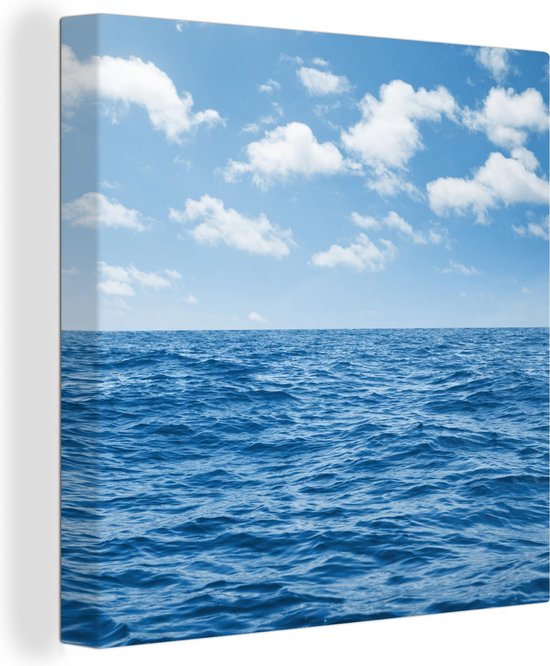 Tableau sur toile Mer - Nuages ​​- Blauw - 90x90 cm - Décoration murale