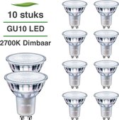 Philips GU10 LED lamp - 10-pack - 4.5W - Dimbaar - 2700K warm wit