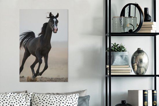 Canvas Schilderij Paarden - Arabier - Pastel - 60x90 cm - Wanddecoratie