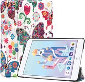 Mobigear Tablethoes geschikt voor Apple iPad Mini 5 (2019) Hoes | Mobigear Tri-Fold Bookcase - Vlinders | Kleurrijk