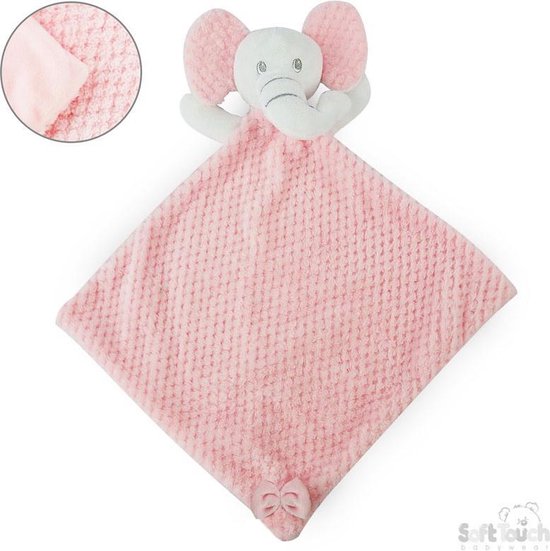 Soft Touch - Knuffeldoekje - Olifant - 36 Cm - Polyester - Roze van Soft Touch — afbeelding 2