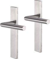 Deurkruk - Impresso Harrow - Voor binnen - Vierkant deurschild - RVS - 2 stuks