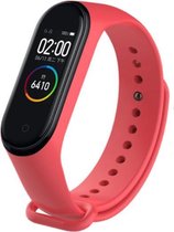 Siliconen Smartwatch bandje - Geschikt voor  Xiaomi Mi Band 5 siliconen bandje - rood - Horlogeband / Polsband / Armband