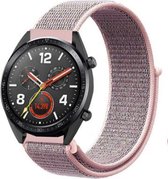 Nylon Smartwatch bandje - Geschikt voor  Huawei Watch GT nylon band - pink sand - 42mm - Horlogeband / Polsband / Armband