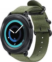 Nylon Smartwatch bandje - Geschikt voor  Samsung Gear Sport nylon gesp band - groen - Horlogeband / Polsband / Armband