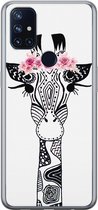 OnePlus Nord N10 5G hoesje siliconen - Giraffe | OnePlus Nord N10 5G case | zwart | TPU backcover transparant