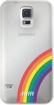 6F hoesje - geschikt voor Samsung Galaxy S5 -  Transparant TPU Case - #LGBT - Rainbow #ffffff