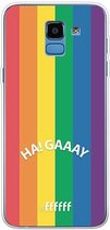 6F hoesje - geschikt voor Samsung Galaxy J6 (2018) -  Transparant TPU Case - #LGBT - Ha! Gaaay #ffffff