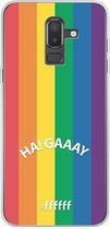 6F hoesje - geschikt voor Samsung Galaxy J8 (2018) -  Transparant TPU Case - #LGBT - Ha! Gaaay #ffffff