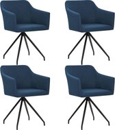 Medina Eetkamerstoelen draaibaar 4 st stof blauw