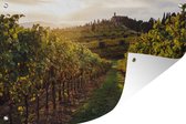 Muurdecoratie Toscane - Landschap - Wijngaarden - 180x120 cm - Tuinposter - Tuindoek - Buitenposter