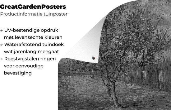 Posters de jardin Le pêcher rose - Peinture de Vincent van Gogh - 50x50 cm